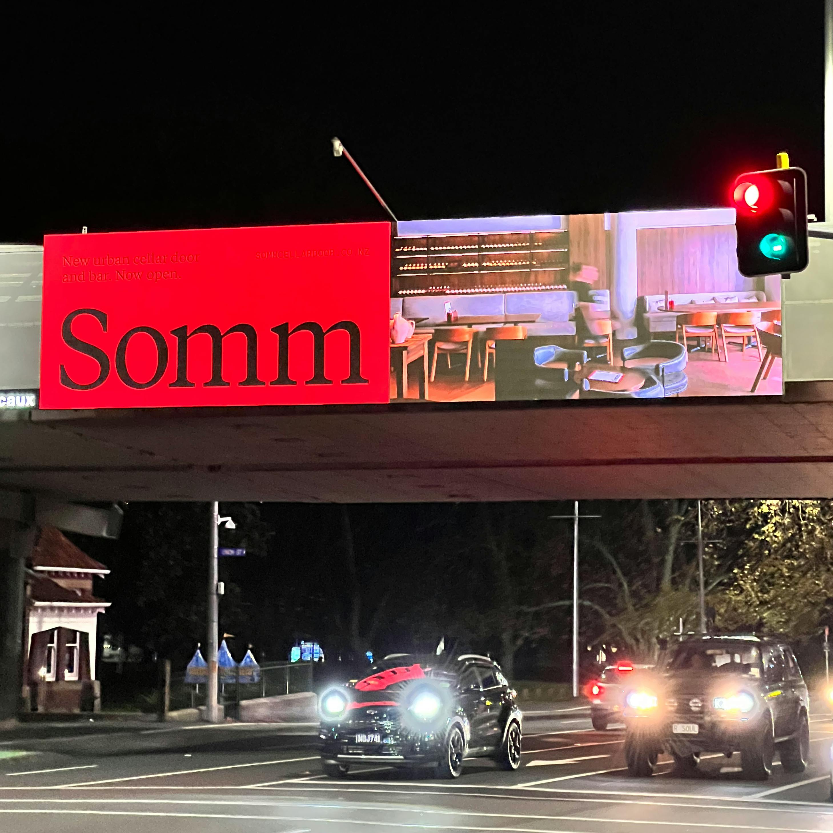 Somm digital ad on digital billboard